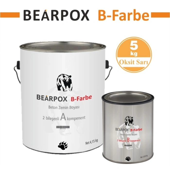 BearPOX B Farbe epoksi zemin boyası 5 kg Set Sarı