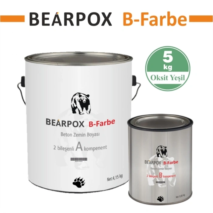 BearPOX B Farbe epoksi zemin boyası 5 kg Set YEŞİL