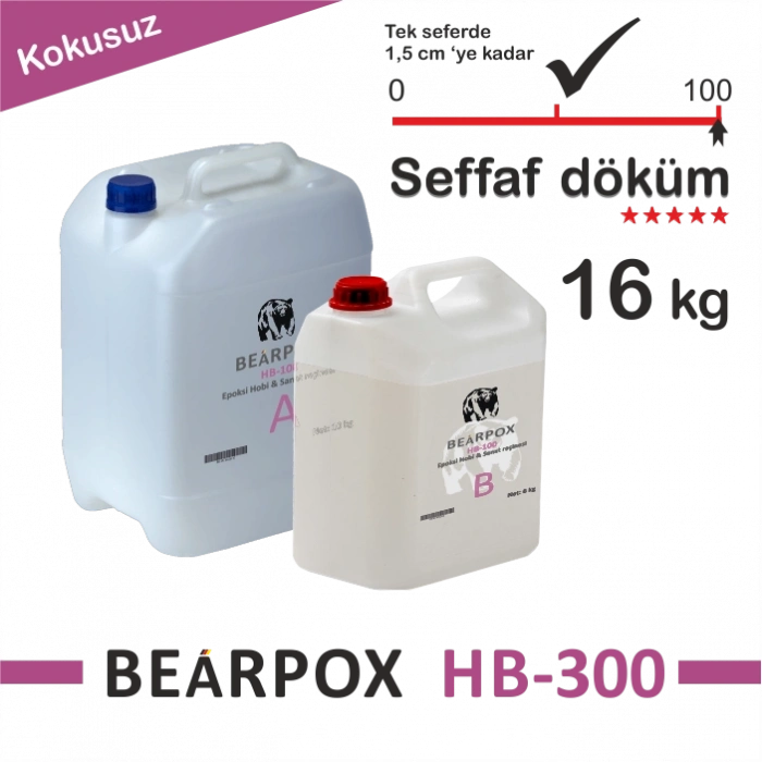 BearPOX HB 300 Hobi ve Sanatsal epoksi reçine 16 kg Set