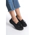 Kadın Bağcık Detaylı Rahat Günlük Klasik Ayakkabı Babet ALD4 - Siyah
