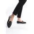 Kadın Günlük Rahat Tokalı Casual Klasik Ayakkabı Babet LRS01 - Siyah