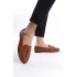 Kadın Günlük Rahat Tokalı Casual Klasik Ayakkabı Babet LRS02 - Kahverengi