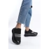 Kadın Streç Taşlı Rahat Yüksek Tabanlı Sneaker 1059 - Siyah