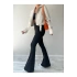 Kadın Siyah Ispanyol Paça Dalgıç Kumaş Yüksek Bel Likralı Tayt Pantolon TY05 - Siyah