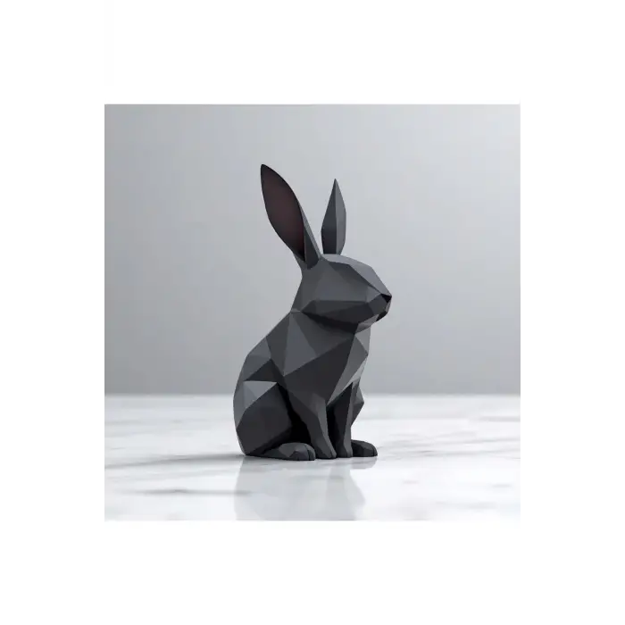 Minimalist Dekoratif Tavşan Figürü (3D Yüksek Kalite) 8cm x 12cm x 15cm