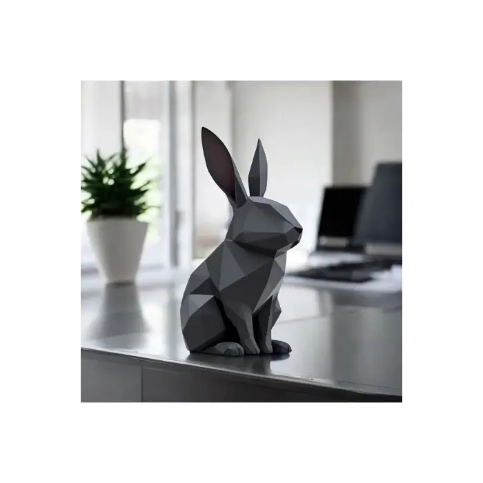 Minimalist Dekoratif Tavşan Figürü (3D Yüksek Kalite) 8cm x 12cm x 15cm
