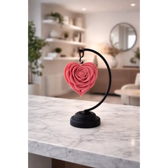 Stant Salıncaklı 3 Boyutlu Gül Temalı Sarkan Dekoratif Masaüstü Obje Biblo