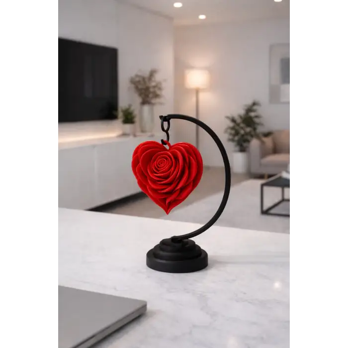 Stant Salıncaklı 3 Boyutlu Gül Temalı Sarkan Dekoratif Masaüstü Obje-Biblo