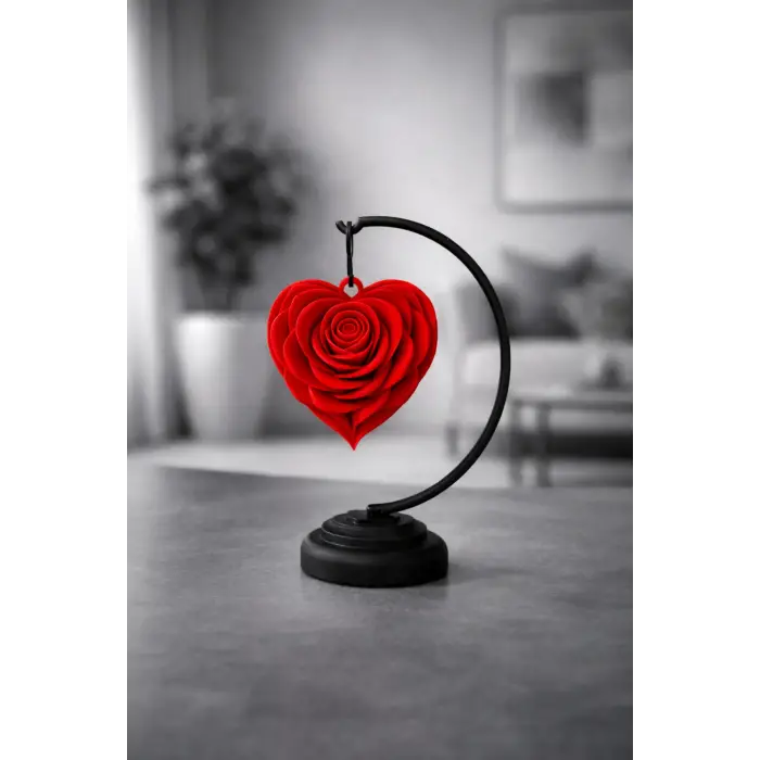 Stant Salıncaklı 3 Boyutlu Gül Temalı Sarkan Dekoratif Masaüstü Obje-Biblo