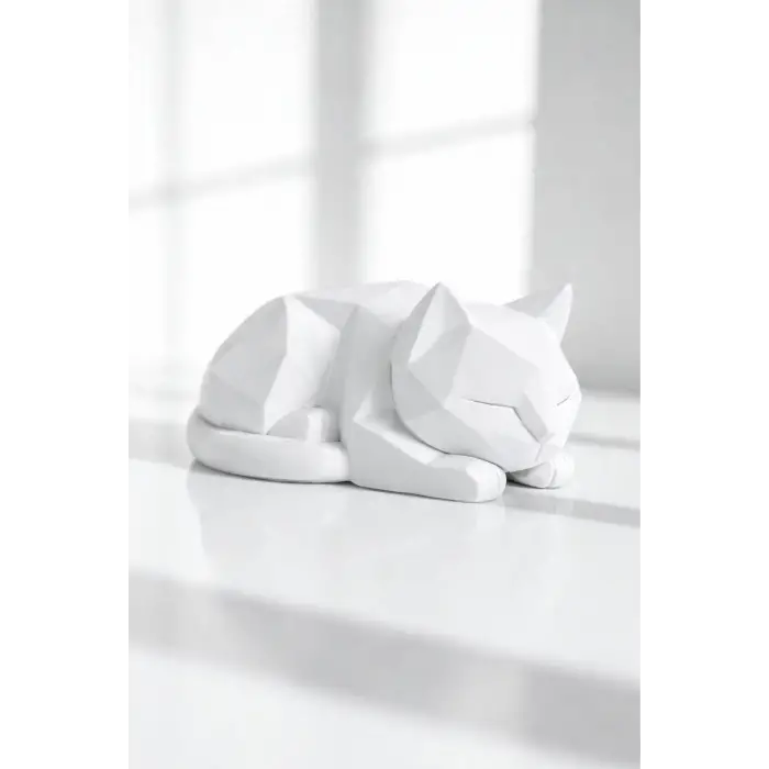 Sevimli Oturan Yavru Kedi Ev Dekorasyonu Dekoratif Figür, Biblo 3D 15x11cm