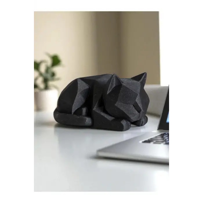 Sevimli Oturan Yavru Kedi Ev Dekorasyonu Dekoratif Figür, Biblo 3D 15x11cm