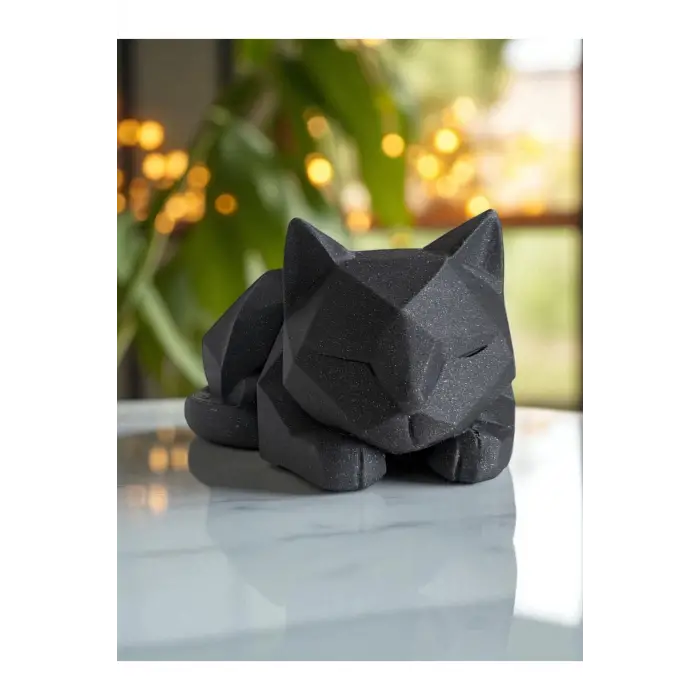 Sevimli Oturan Yavru Kedi Ev Dekorasyonu Dekoratif Figür, Biblo 3D 15x11cm