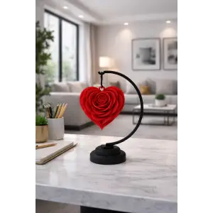 Stant Salıncaklı 3 Boyutlu Gül Temalı Sarkan Dekoratif Masaüstü Obje-Biblo