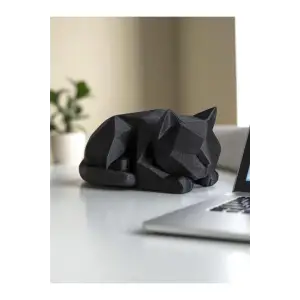 Sevimli Oturan Yavru Kedi Ev Dekorasyonu Dekoratif Figür, Biblo 3D 15x11cm