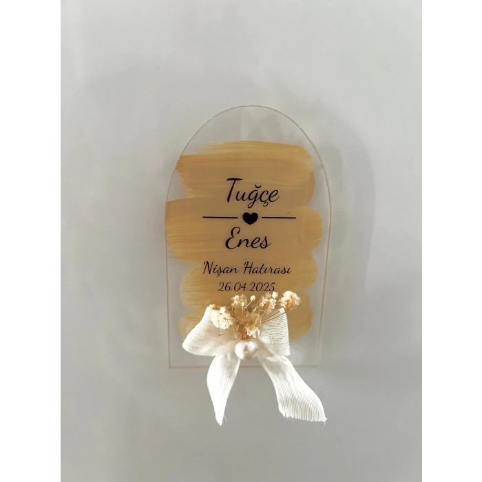 Kişiye Özel Fırça Desenli Nişan & Söz Magneti