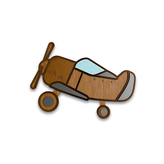 Çocuk Odası Ahşap Uçak Duvar Dekoru