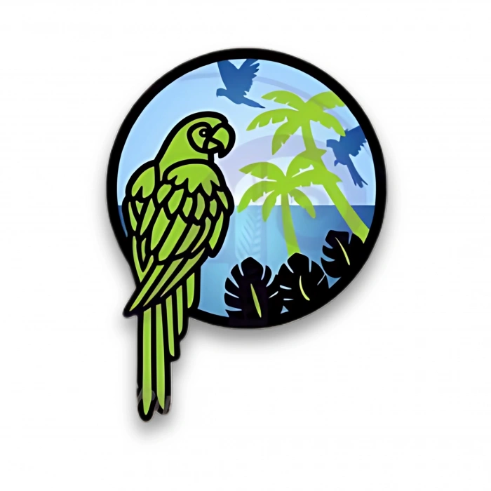 Egzotik Papağan Temalı Katmanlı Ahşap Duvar Dekoru