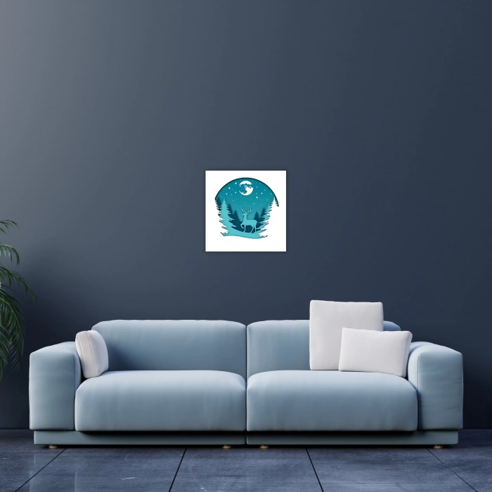 Gece ve Doğa Temalı Katmanlı Ahşap Duvar Dekoru