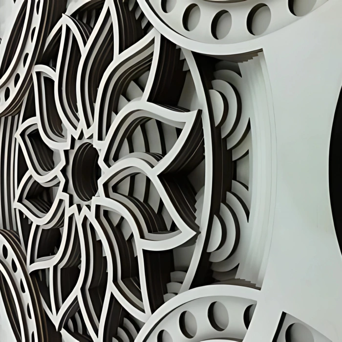 Geometrik Desenli Katmanlı Ahşap Duvar Dekoru