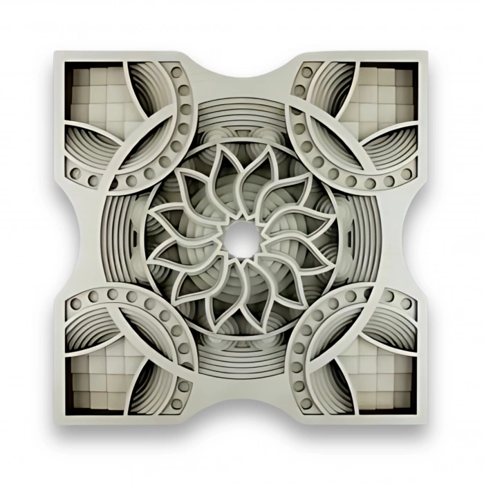 Geometrik Desenli Katmanlı Ahşap Duvar Dekoru