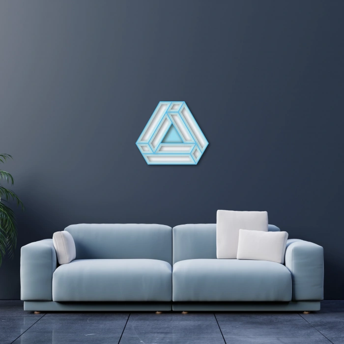 Geometrik Desenli Katmanlı Ahşap Duvar Dekoru