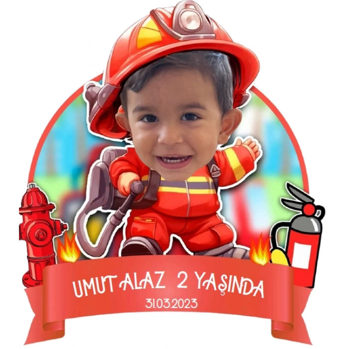İtfaiyeci Temalı Kişiye Özel Doğum Günü Magneti