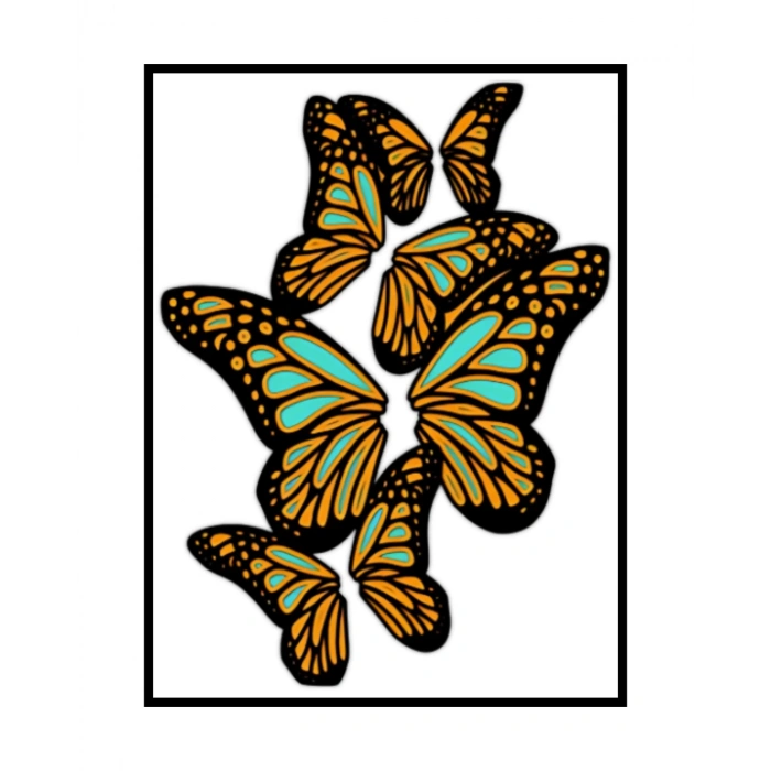 Kelebek Temalı Ahşap Duvar Dekoru