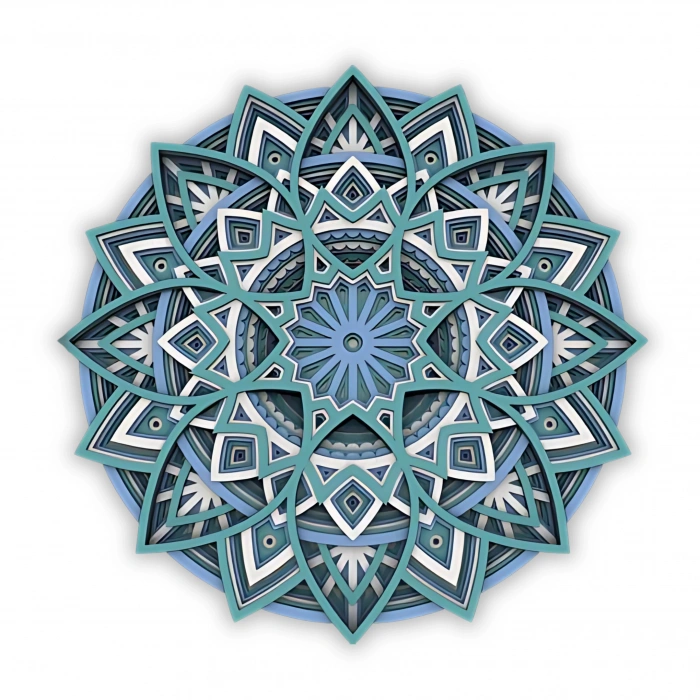 Mandala Desenli Katmanlı Ahşap Duvar Dekoru