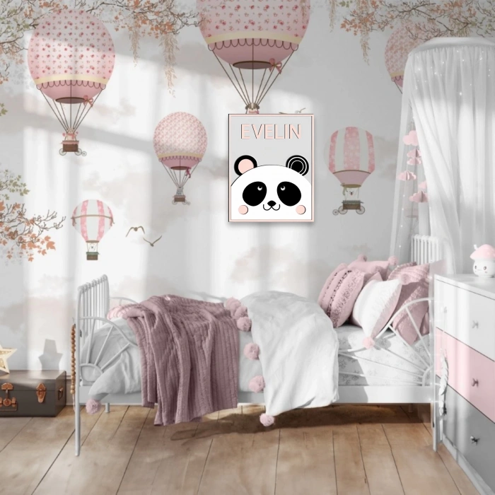Kişiye Özel Panda Temalı Katmanlı Ahşap Duvar Dekoru