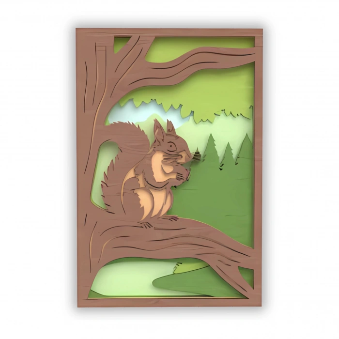 Sincap Temalı Katmanlı Ahşap Duvar Dekoru