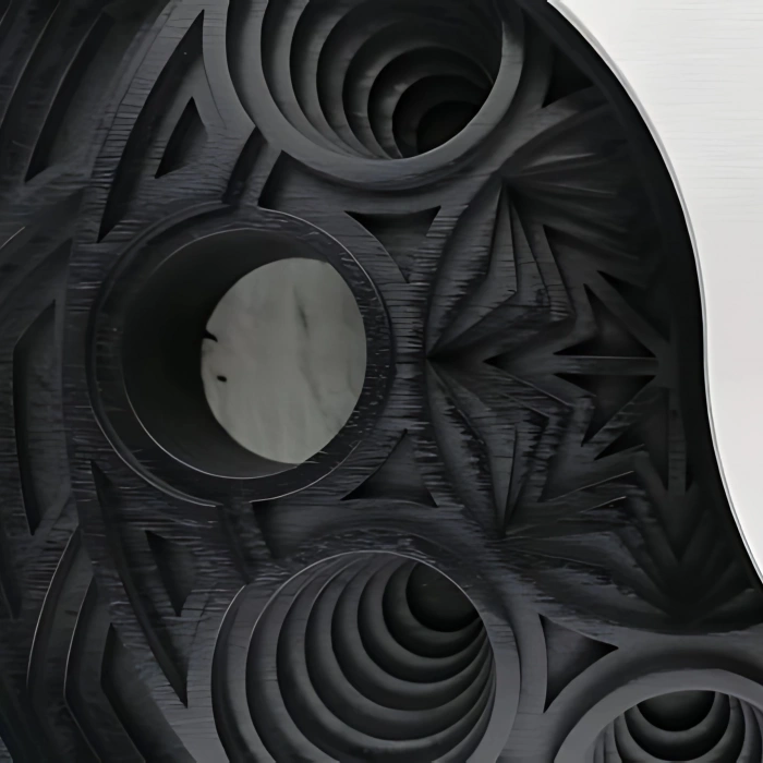 Yin Yang Temalı Katmanlı Ahşap Duvar Dekoru