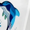 3D Deniz Temalı Yunus Çok katmanlı Duvar Tablosu