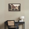 Dağ ve Bison Silüetli Ahşap Duvar Tablosu