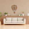 Sıcak Hava Balonu Temalı Katmanlı Ahşap Duvar Dekoru