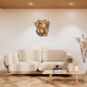 Ahşap Köpek Figürlü Duvar Dekoru