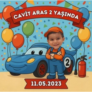 Araba Temalı Kişiye Özel Doğum Günü Magneti