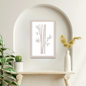 Bambu Temalı Katmanlı Ahşap Duvar Dekoru