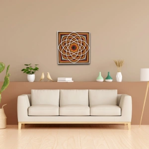 Çok Katmanlı Kare Mandala Ahşap Duvar Tablosu