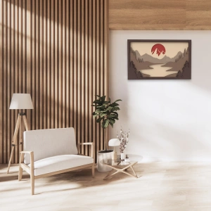 Doğa ve Gün Batımı Temalı Katmanlı Ahşap Duvar Dekoru