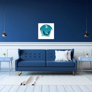 Gece ve Doğa Temalı Katmanlı Ahşap Duvar Dekoru