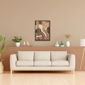 Gitar Temalı Katmanlı Ahşap Duvar Dekoru