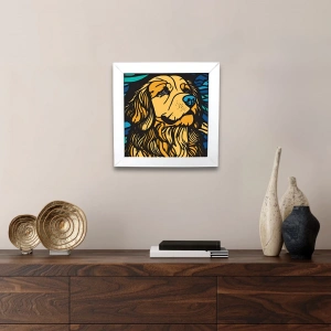Golden Retriever Figürlü Çok Katmanlı Ahşap Duvar Dekoru