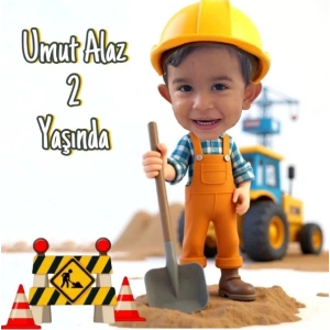 İnşaat Temalı Kişiye Özel Doğum Günü Magneti