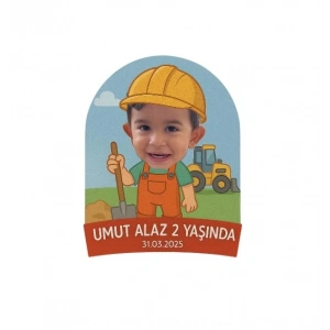 İnşaat Temalı Kişiye Özel Doğum Günü Magneti