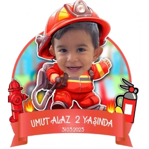 İtfaiyeci Temalı Kişiye Özel Doğum Günü Magneti