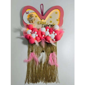 Kelebek Temalı Işıklı Kapı Süsü