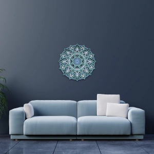 Mandala Desenli Katmanlı Ahşap Duvar Dekoru