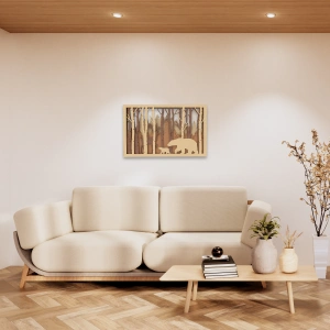 Orman ve Ayı Temalı Ahşap Duvar Dekoru