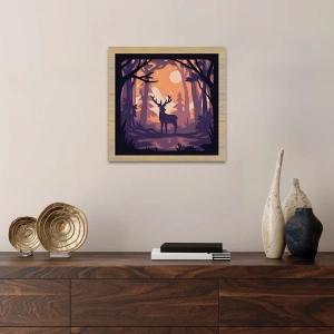 Orman ve Gün Batımı Temalı Çok Katmanlı Ahşap Duvar Dekoru