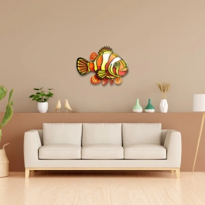 Renkli Balık Temalı Katmanlı Ahşap Duvar Dekoru